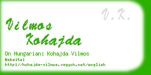 vilmos kohajda business card